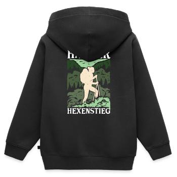 Harzer Hexensteig Harz Wanderung Geschenk - Kinder Premium Organic Zip Hoodie - Schwarz - Hinten - AI Model Kid Male (0cm)