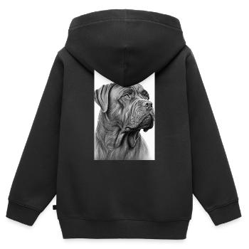 Cane Corso Italiano Hund Zeichnung - Kinder Premium Organic Zip Hoodie - Schwarz - Hinten - AI Model Kid Male (0cm)