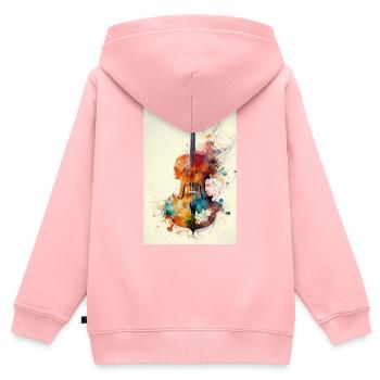 Geige Geigenbauer Instrument Violine Wasserfarben - Kinder Premium Organic Zip Hoodie - Rosa - Hinten - AI Model Kid Female (0cm)