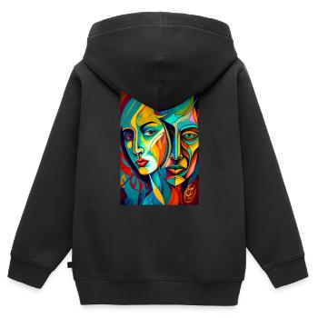 Transformation of two individuals - Kids Premium Organic Zip-up Hoodie - black - Back - AI Model Kid Male (0cm)