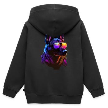 Belgian Malinois Dogs Belgian Malinoiss - Kinder Premium Organic Zip Hoodie - Schwarz - Hinten - AI Model Kid Male (0cm)