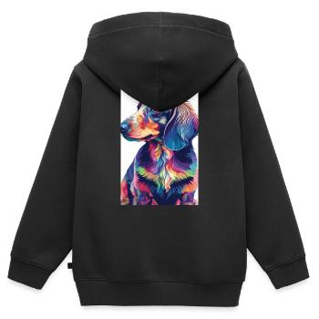 Dachshund Dachshund Dog Colorful - Kids Premium Organic Zip-up Hoodie - black - Back - AI Model Kid Male (0cm)