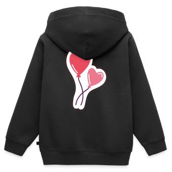 Luftballon - Kinder Premium Organic Zip Hoodie - Schwarz - Hinten - AI Model Kid Male (0cm)