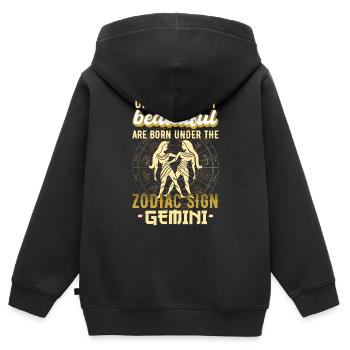 Sternzeichen Zwillinge Zwilling Geschenk - Kinder Premium Organic Zip Hoodie - Schwarz - Hinten - AI Model Kid Male (0cm)