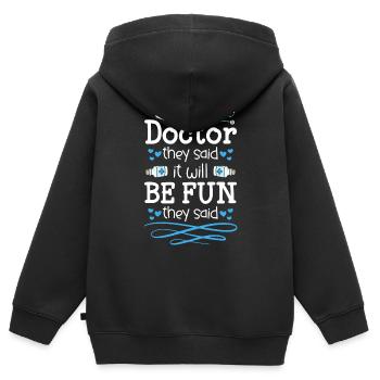 Arzt Medizin Student Schmerz - Kinder Premium Organic Zip Hoodie - Schwarz - Hinten - AI Model Kid Male (0cm)