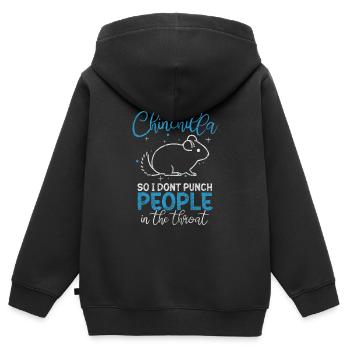 Chinchillas Nachtaktiv Südamerika Tierschutz - Kinder Premium Organic Zip Hoodie - Schwarz - Hinten - AI Model Kid Male (0cm)