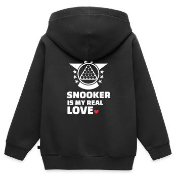 Ich Liebe Snooker - Kinder Premium Organic Zip Hoodie - Schwarz - Hinten - AI Model Kid Male (0cm)