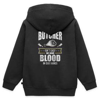 Fleischer Fleischerei Schlachten - Kinder Premium Organic Zip Hoodie - Schwarz - Hinten - AI Model Kid Male (0cm)