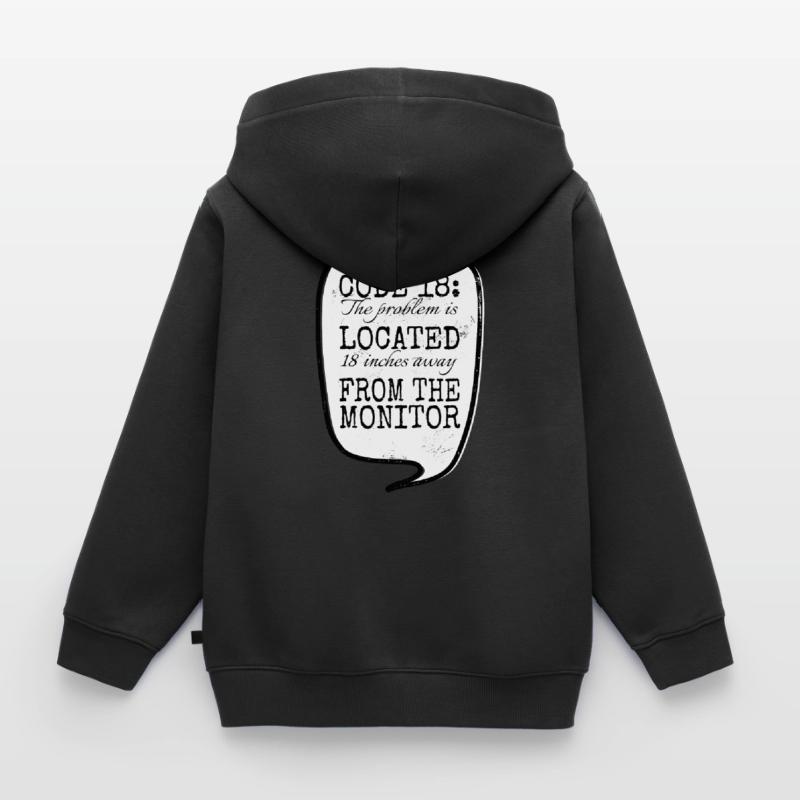 computer science cool coding fingers hacking jokes Kinder Premium Organic Zip Hoodie