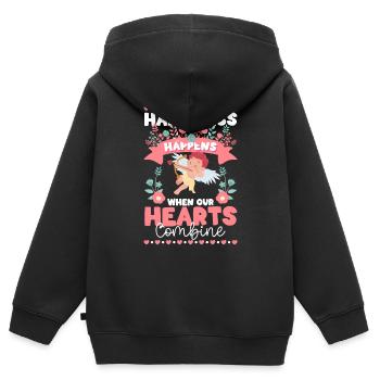 Liebe Freund Zuneigung - Kinder Premium Organic Zip Hoodie - Schwarz - Hinten - AI Model Kid Male (0cm)