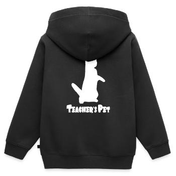 Das Haustier des Lehrers - Kinder Premium Organic Zip Hoodie - Schwarz - Hinten - AI Model Kid Male (0cm)