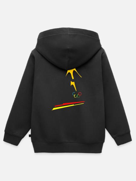 Olimpiada - Kinder Premium Organic Zip Hoodie - Schwarz