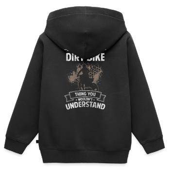 Bike Radsport Biker Extremsport - Kinder Premium Organic Zip Hoodie - Schwarz - Hinten - AI Model Kid Male (0cm)
