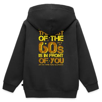 60s 60s 60's sixties - Kids Premium Organic Zip-up Hoodie - black - Back - AI Model Kid Male (0cm)