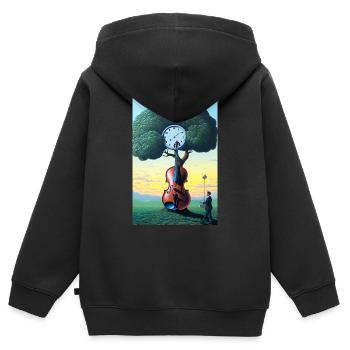 Zeitlose Musik - Kinder Premium Organic Zip Hoodie - Schwarz - Hinten - AI Model Kid Male (0cm)