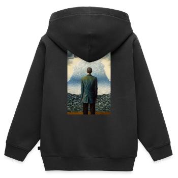 Ensemble - Sweat Premium à capuche zippé enfant bio - noir - Dos - AI Model Kid Male (0cm)