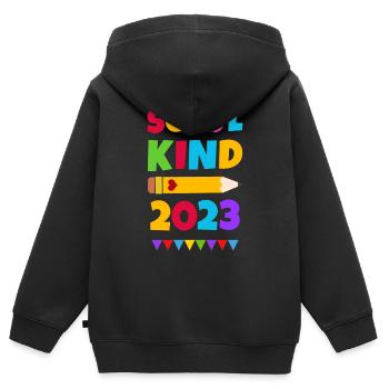 Schulkind 2023 Erstklässler Geschenk - Kinder Premium Organic Zip Hoodie - Schwarz - Hinten - AI Model Kid Male (0cm)