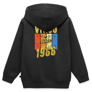 Vierge 1966 Cadeau d’anniversaire du zodiaque - Sweat Premium à capuche zippé enfant bio - noir - Dos - AI Model Kid Male (0cm)