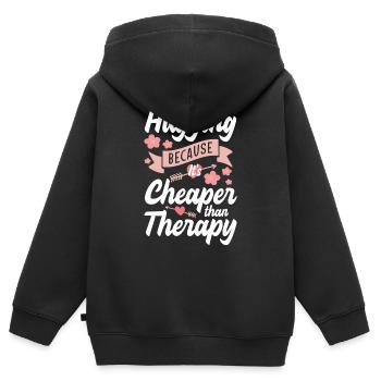 Cuddling girlfriend - Kids Premium Organic Zip-up Hoodie - black - Back - AI Model Kid Male (0cm)