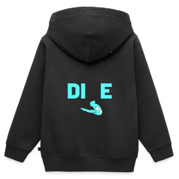 PLONGER - Sweat Premium à capuche zippé enfant bio - noir - Dos - AI Model Kid Male (0cm)