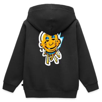 lächle Zombie - Kinder Premium Organic Zip Hoodie - Schwarz - Hinten - AI Model Kid Male (0cm)