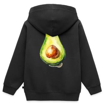 avocado - Kids Premium Organic Zip-up Hoodie - black - Back - AI Model Kid Male (0cm)