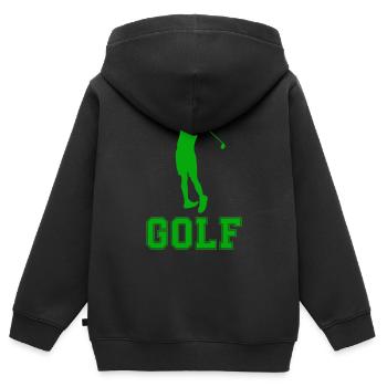 golfe - Sweat Premium à capuche zippé enfant bio - noir - Dos - AI Model Kid Male (0cm)