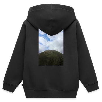 Montagnes de montagne Paysage de montagne Poster - Sweat Premium à capuche zippé enfant bio - noir - Dos - AI Model Kid Male (0cm)