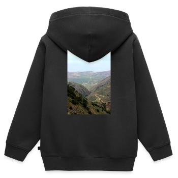 Montagnes de montagne Paysage de montagne Poster - Sweat Premium à capuche zippé enfant bio - noir - Dos - AI Model Kid Male (0cm)