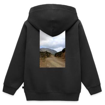 Montagnes de montagne Paysage de montagne Poster - Sweat Premium à capuche zippé enfant bio - noir - Dos - AI Model Kid Male (0cm)