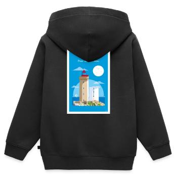 PHARE DU PETIT MINOU - Sweat Premium à capuche zippé enfant bio - noir - Dos - AI Model Kid Male (0cm)