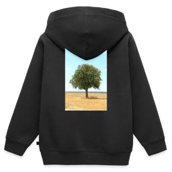 Baum, Umwelt, Natur - Kinder Premium Organic Zip Hoodie - Schwarz - Hinten - AI Model Kid Male (0cm)