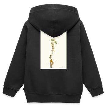 Kakaobaum Theobroma Cacao Aquarell Zeichnung Poste - Kinder Premium Organic Zip Hoodie - Schwarz - Hinten - AI Model Kid Male (0cm)