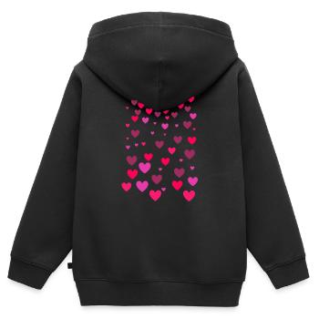 Herzen, Herz,rote herzen, rote Herzen - Kinder Premium Organic Zip Hoodie - Schwarz - Hinten - AI Model Kid Male (0cm)