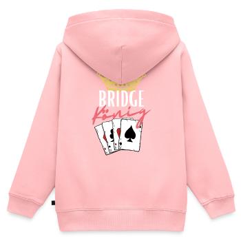Bridge König - Kinder Premium Organic Zip Hoodie - Rosa - Hinten - AI Model Kid Female (0cm)