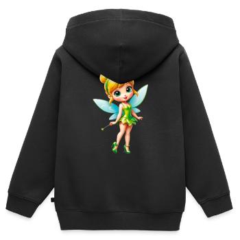 Petite Fée 8 - Sweat Premium à capuche zippé enfant bio - noir - Dos - AI Model Kid Male (0cm)