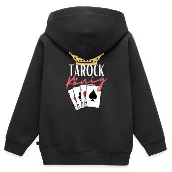 Roi du Tarot - Sweat Premium à capuche zippé enfant bio - noir - Dos - AI Model Kid Male (0cm)