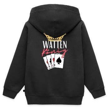 Watten König - Kinder Premium Organic Zip Hoodie - Schwarz - Hinten - AI Model Kid Male (0cm)
