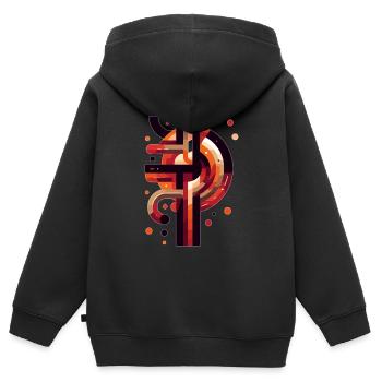 Symbol nordischer Mythologie - Kinder Premium Organic Zip Hoodie - Schwarz - Hinten - AI Model Kid Male (0cm)