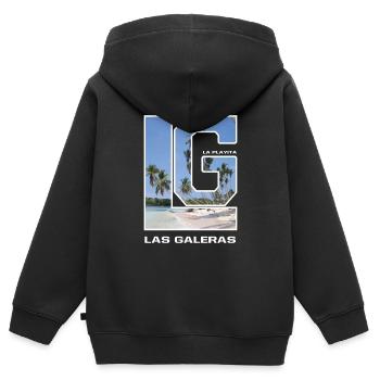 Las Galeras - République dominicaine - Sweat Premium à capuche zippé enfant bio - noir - Dos - AI Model Kid Male (0cm)