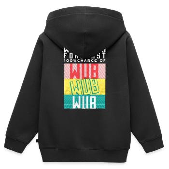Prédiction du week-end : 100% de chances d’être Wub Wub - Sweat Premium à capuche zippé enfant bio - noir - Dos - AI Model Kid Male (0cm)