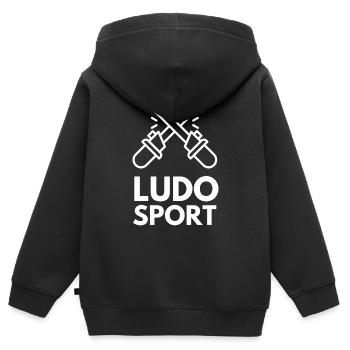 ludo sport lichtschwert - Kinder Premium Organic Zip Hoodie - Schwarz - Hinten - AI Model Kid Male (0cm)