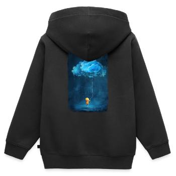 Cloud Balloon Boy - Kids Premium Organic Zip-up Hoodie - black - Back - AI Model Kid Male (0cm)