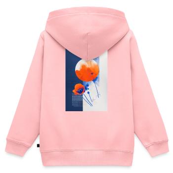 Mohnblume - Kinder Premium Organic Zip Hoodie - Rosa - Hinten - AI Model Kid Female (0cm)