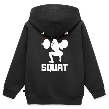 J'Peux pas j'ai Squat - Sweat Premium à capuche zippé enfant bio - noir - Dos - AI Model Kid Male (0cm)