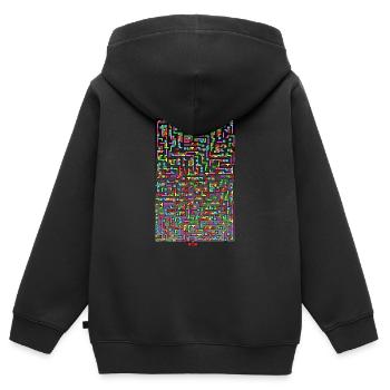 Laby Brik - Kinder Premium Organic Zip Hoodie - Schwarz - Hinten - AI Model Kid Male (0cm)