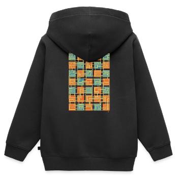 Laby-Quadrat - Kinder Premium Organic Zip Hoodie - Schwarz - Hinten - AI Model Kid Male (0cm)