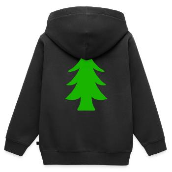 Tannenbaum - Kinder Premium Organic Zip Hoodie - Schwarz - Hinten - AI Model Kid Male (0cm)