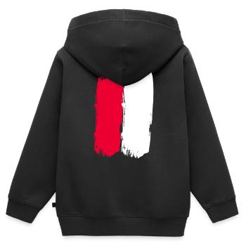 Red and white line through the middle - Kids Premium Organic Zip-up Hoodie - black - Back - AI Model Kid Male (0cm)