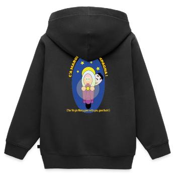 Neapolitanische Redewendungen : Viel Glück - Kinder Premium Organic Zip Hoodie - Schwarz - Hinten - AI Model Kid Male (0cm)